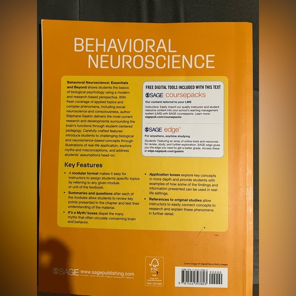 Behavioral neuroscience textbook by Stephane Gaskin - Picture 2 of 2